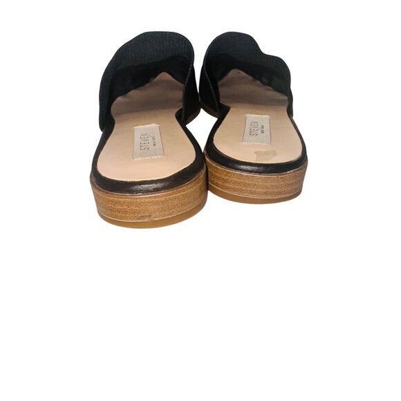 Steven New York Valdez Knit Black Textured Mule Flats 9 Classic Money Minimalist - Picture 10 of 10